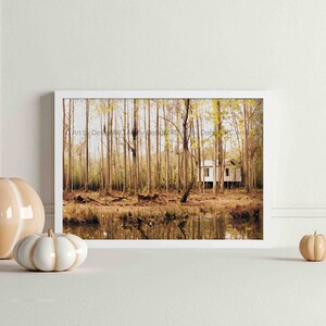 Arte de la pared del paisaje de otoño, impresión del campo frío de otoño, decoración de hierba rústica