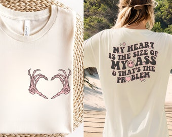 Funny Valentine's Day Sweatshirt, Skeleton Hands Heart