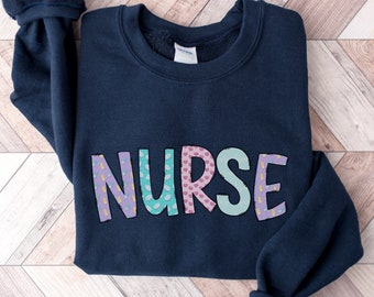 Nurse Graphic Crewneck Sweatshirt, RN Gift