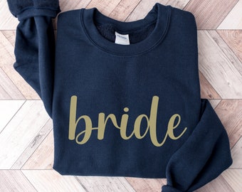 Bride Hoodie, Gold Print Wifey Sweatshirt, Bachelorette Gift