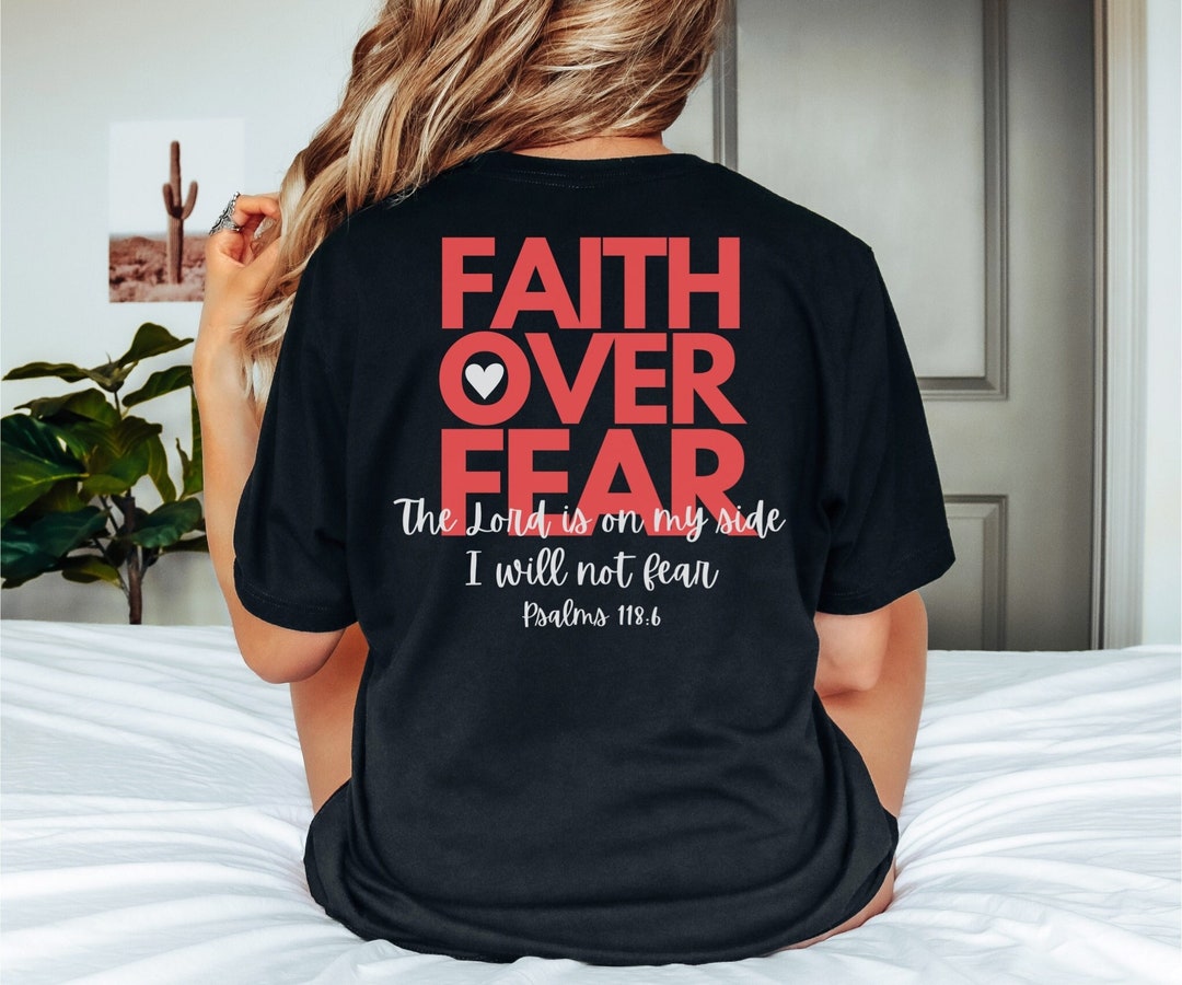 Aesthetic Faith Over Fear Shirt Christian Black Christian Shirt for Men ...
