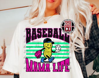 Neon baseball PNG, neon baseball mama, favorite season png, baseball season png, gameday, vintage baseball, funny baseball png