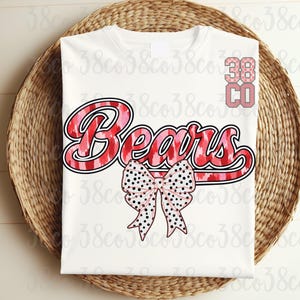 Bears coquette BUNDLE png, custom team spirit png, go bears png, bears bow png, polka dot coquette bow, custom team png, brush strokes png