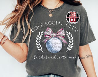 golf coquette png, social club, golf and bows png, golf ball png, golfer social png, lady golf png, golf clubs, golf cart png