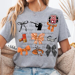 girl shooting skeet coquette png, clay pigeon png, sport shooting png, shooting target png, skeet target png, orange bow png, skeet shooting image 8