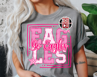 pink school spirit png, eagle, team spirit, preppy mascot, school pride, team spirit, football season png, doodle design, pink spirit day