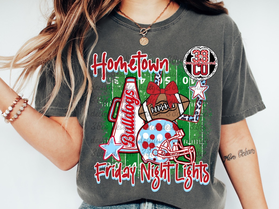 ライブTシャツ Blue and Red Football Png, Team Spirit Png, Bulldog, Mascot Png