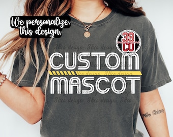 PNG de mascota escolar retro personalizada, PNG de deporte retro personalizado, PNG de voleibol personalizado, PNG de orgullo de equipo personalizado, escuela personalizada, día de juego personalizado, retro