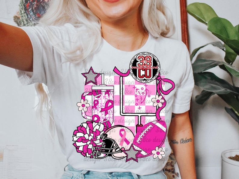 Pinker Fußball png, Teamgeist png, Fußballsaison png, rosa Schleife png, schwarz und rosa png, Fußball png, High School png, Bewusstsein png Bild 4