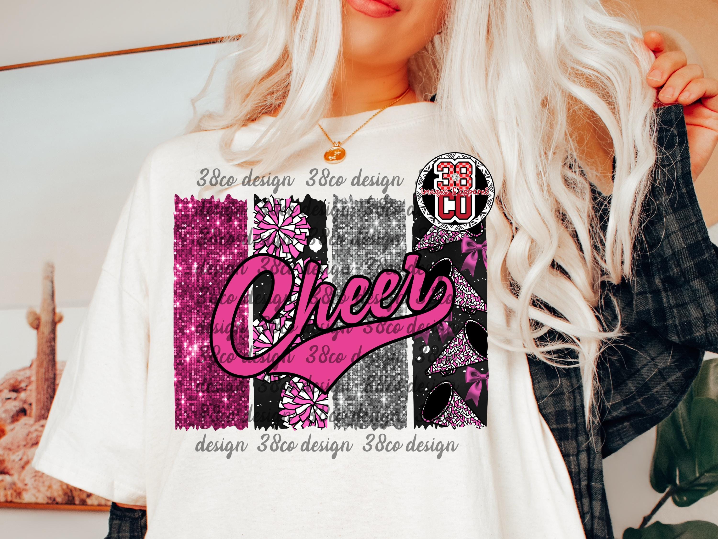 Comp. Cheer Pink Design Pink and Black Cheer Coquette Png, Team Spirit Png, Pink Cheer, Cheer ...