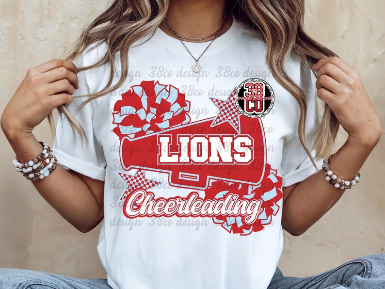 Red and Blue Cheer Png, Lion, Gameday Design, Pom Pom, Megaphone, Cheer ...