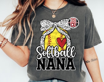 softball nana png, sport fan, gameday attire png, school spirit png, team pride png, softball season, polka dot bow png, ballpark nana