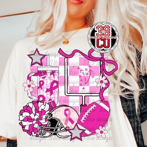 Pinker Fußball png, Teamgeist png, Fußballsaison png, rosa Schleife png, schwarz und rosa png, Fußball png, High School png, Bewusstsein png Bild 2