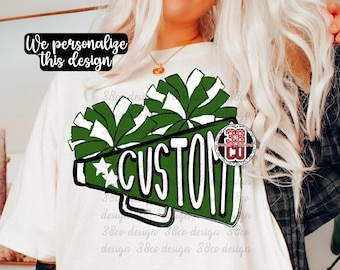 Megáfono de porristas personalizado png, porristas personalizadas png, equipo personalizado, nombre personalizado png, espíritu escolar personalizado png, escuela personalizada png, porristas juveniles