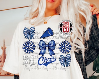 Blaues Cheer Coquette png, blaues Megaphon, Pom Pom, Cheerleader-Team, Cheerleader, Comp Day, Teamstolz, Teamgeist, Jubelcoach