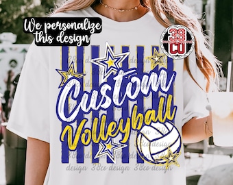 PNG de voleibol preppy personalizado, PNG de pincelada personalizada, PNG de espíritu escolar personalizado, mamá de voleibol personalizada, PNG de rayas personalizadas, orgullo de equipo