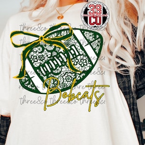 green lace football coquette png, team spirit png, custom mascot png, retro mascot png, team png, lace football png, school spirit png