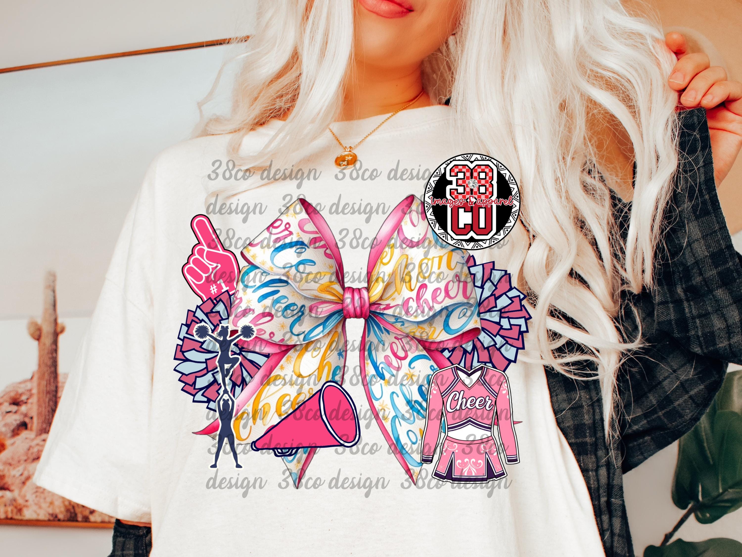 Colorful Cheer Coquette Png, Cheerleading Bow Png, Megaphone ...