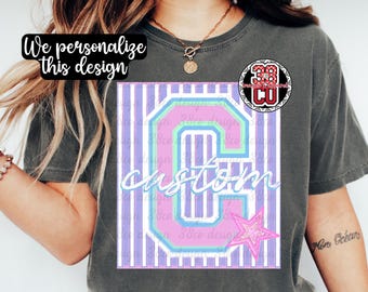Custom school mascot png, custom school spirit png, custom striped coquette png, custom teampride png, custom school, custom gameday, retro