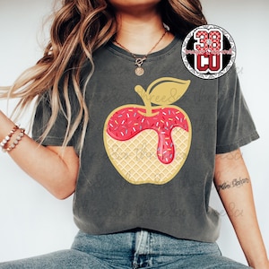teacher drip png, apple drip, custom school drip png, pink ice cream, sprinkles png, waffle cone png, custom teacher sublimation, trendy png