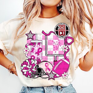 Pinker Fußball png, Teamgeist png, Fußballsaison png, rosa Schleife png, schwarz und rosa png, Fußball png, High School png, Bewusstsein png Bild 3