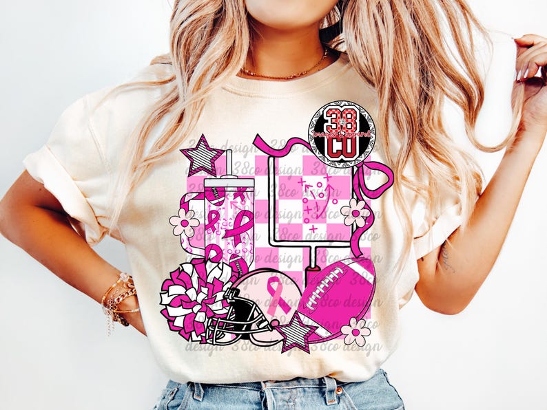 Pinker Fußball png, Teamgeist png, Fußballsaison png, rosa Schleife png, schwarz und rosa png, Fußball png, High School png, Bewusstsein png Bild 3