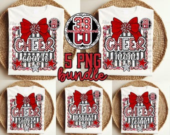 Cheerleading bundle png, cheer coach, cheer sister png, cheer team, cheer mom, cheerleader, doodle cheer png, coquette cheer, red and black