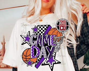 purple gameday png, team spirit png, basketball fan png, gameday png, team png, basketball png, school pride png, basketball png, lightning