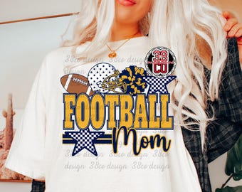PNG azul marino y dorado, PNG mamá de fútbol americano, PNG espíritu de equipo, PNG temporada de fútbol americano, PNG día de partido, fútbol americano, PNG diseño de garabatos, PNG aficionado al deporte