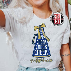 Blue Cheer coquette png, team spirit png, c, cheer team png, design, blue bow png, custom cheerleading png, Cheer coach, distressed