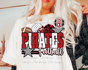 PNG de día de partido de fútbol rojo y negro, pirata, PNG de espíritu de equipo, temporada de fútbol, orgullo de equipo, espíritu escolar, ciudad natal, PNG de porristas, PNG de aficionado al deporte