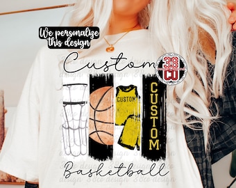 Custom basketball brushstroke png, custom basketball team png, doodle design, custom school spirit png, basketball mom, custom gameday