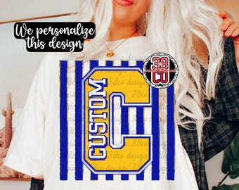 Custom school mascot png, custom school spirit png, custom striped coquette png, custom teampride png, custom school, custom gameday, retro
