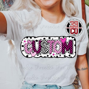 Custom School png, custom team spirit png, custom mascot png, mascot png, retro flowers, checkered design, custom team, personalized png