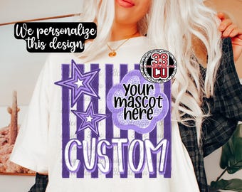 Custom school mascot png, custom school spirit png, custom striped coquette png, custom teampride png, custom school, custom gameday, retro