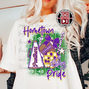 Purple football png, team spirit png, football season png, gameday png, go purple and gold png, football png, high school png, panther png