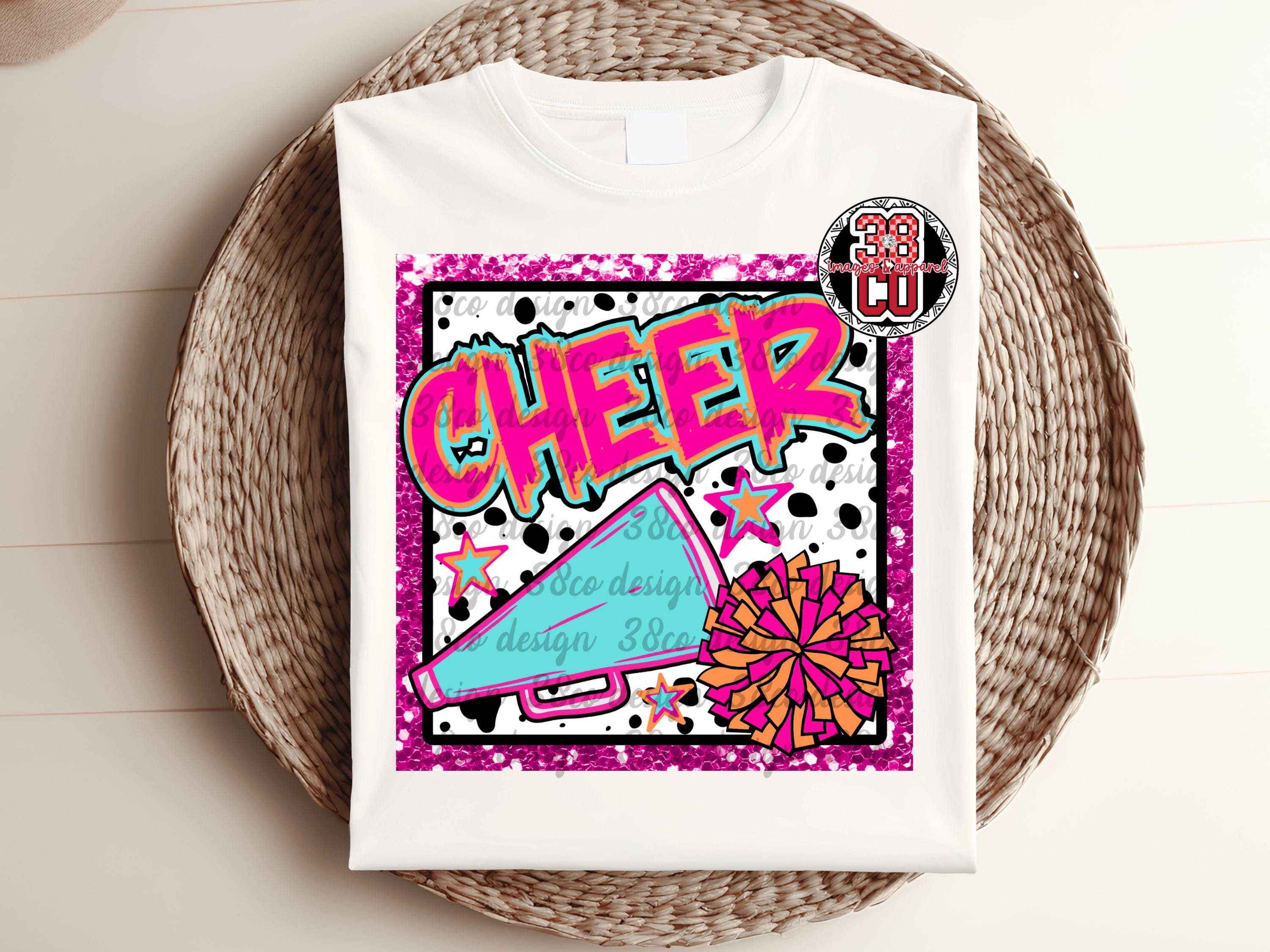 Comp. Cheer Pink Design Neon Cheer Png, Hot Pink Cheer Png, Faux Glitter, Dalmatian Spot ...