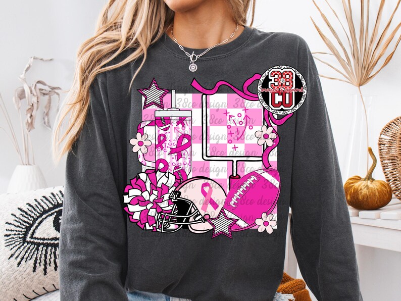 Pinker Fußball png, Teamgeist png, Fußballsaison png, rosa Schleife png, schwarz und rosa png, Fußball png, High School png, Bewusstsein png Bild 9