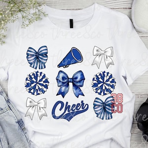 Blue Cheer coquette png, team spirit png, custom mascot, cheer coquette design, blue bow png, custom cheerleading png, Cheer coach
