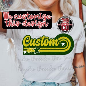 Custom retro school png, Custom retro mascot png, custom text png, custom team spirit png, personalized digital design, made to order png