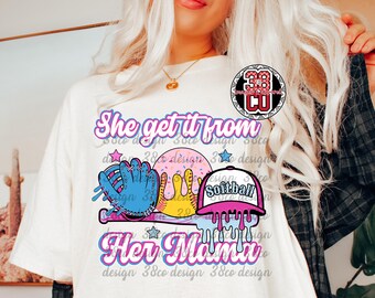 Softball drip png, trendy ice cream drip png, softball game day png, softball sublimation, softball mama,  trendy sports png, proud mom