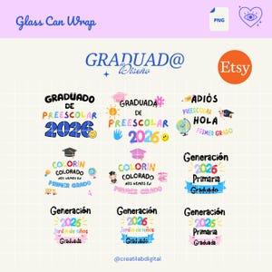 14 Diseños para Graduación, Birrete y Diploma | Graduada| Español | Preescolar | Primara | camisetas