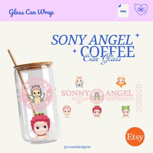Sonny Angels Coffe Can Glass Pink Design Wrapp