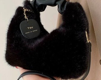 Faux Fur Shoulder Handbag