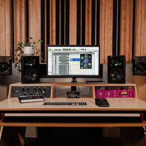 PRE-SALE! Only 100 units! Recording Studio Desk | 9U Racks | 88 Key Tray | Baltic Birch | Free Shipping | Delivery Expected by November 24