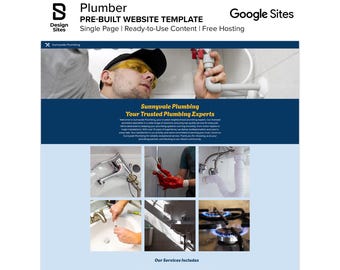 Plumber Service Website Template: Prebuilt Water Fix Plumbing Business (Single Page Google Site)