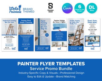Painter Flyer Template: Homer Commercial Painting Service Design (6 Design Canva DL)