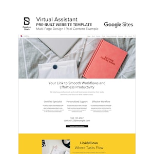 Virtual Assistant Website Template: Prebuilt Online Remote Admin Business Service (Multi-Page Google Site)