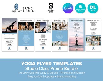 Yoga Flyer Template: Health & Fitness Design (6 Design Canva DL)