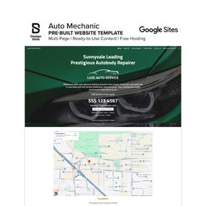 Auto Repair Website Template: Prebuilt Motor Car Mechanic Service (Multi-Page Google Site)